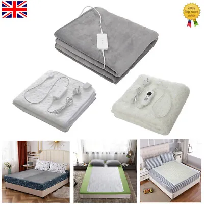 Electric Blanket Single Double King Heated Bed Under Warmer Blanket Washable • £11.95