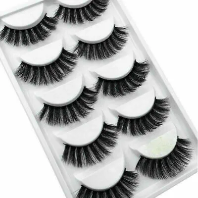 5Pair 3D Long Eyelashes Natural Fluffy Wispy Thick Soft Mink False Eye Lashes UK • £4.79