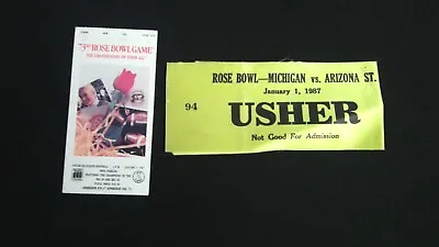 73rd Rose Bowl Ticket & Usher Arm Band ASU Arizona State Michigan Wolverines • $39.99