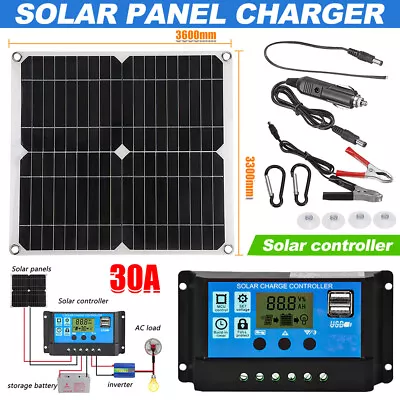 50W Solar Panel 12V Trickle Charge Battery Charger Car Marine RV +Controller UK • £9.99