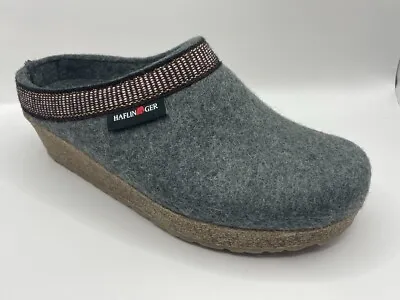 HAFLINGER Belle Grey Pure New Wool Slip On Clogs Women's Size EU 36 NWT • $125