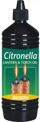 Citronella Oil 1l Torch Lamp Flare Lantern Barrettine Outdoor Garden Repellent  • £9.70