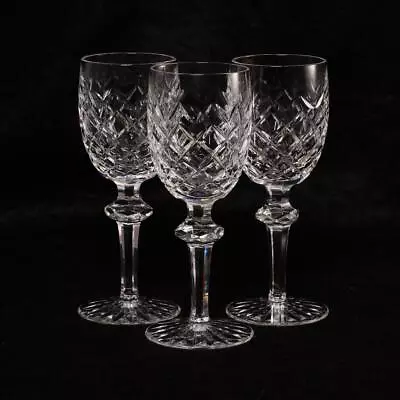 $160 • Buy Set Of (3) Waterford  Powerscourt  Cut Crystal White Wine Glasses, 6.25 