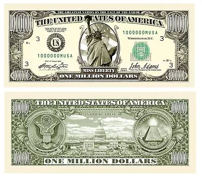 Traditional Million Dollar Bill - Wholesale Pack Of 1000 Bills • $99.95