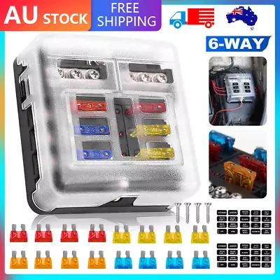 23PC 6 Way Blade Fuse Box Block Holder Indicator LED Light 12V/32V Car Marine AU • $14.69