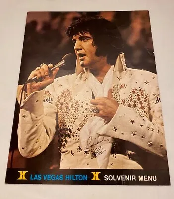 Elvis Presley Signed Las Vegas Hilton Souvenir Menu • $118