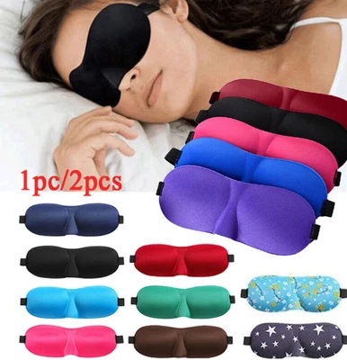$0.99 • Buy Travel 3D Eye Mask Sleep Soft Padded Shade Cover Rest Relax Sleeping Blindfold