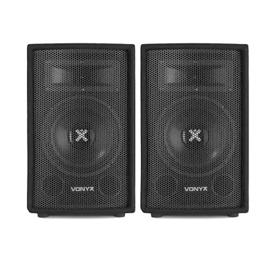 2x Vonyx 8  Portable Passive PA DJ Sound System Bedroom Speakers 400W UK Stock • £115