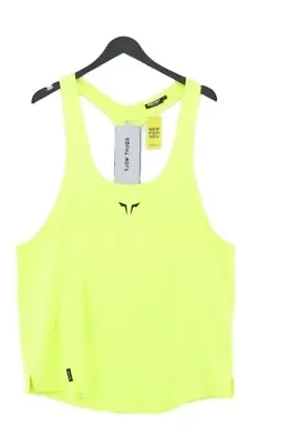 SQUATWOLF Men's Racerback Vest Size L Large Neon Yellow Nylon With Elastane  • £4.95