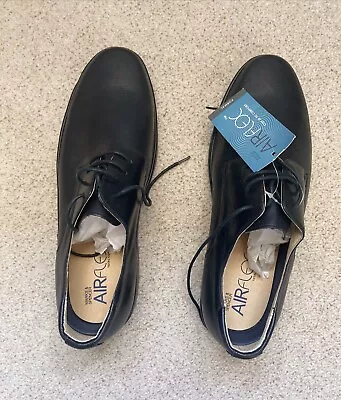M & S Air Flex Men’s Black Leather Shoes BNWT Size 9 • £21