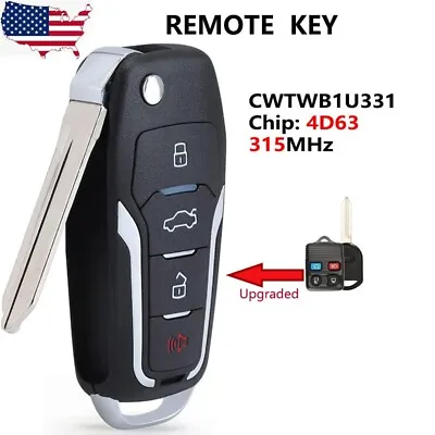 Upgraded Flip Remote Key For 2005-2015 Ford Mustang 4D63 80 BIT Chip CWTWB1U331 • $19.58