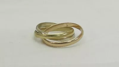 14k 14ct Tri-Colour Gold Russian Wedding Ring  9ct Gold Hallmarked Size O 5.2g • £305