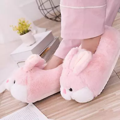 2Pcs Women Cartoon Rabbit Plush Slippers For Bedroom Indoor Outdoor Girls • $32.14