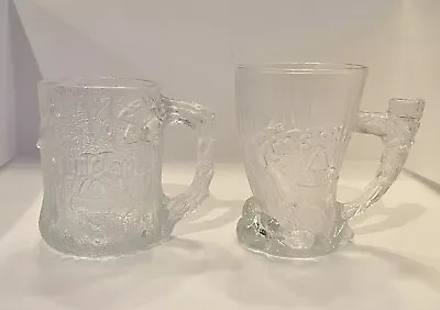 Vintage  The Flintstones  Glass Mugs McDonalds-Rocdonalds 1993 Mammoth Set Of 2 • $14.95