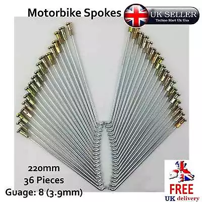 £7.99 • Buy Motorbike Spokes 220mm Nipple Cap Gauge 8 SET Motorcycle Wheel 5pcs 36pcs