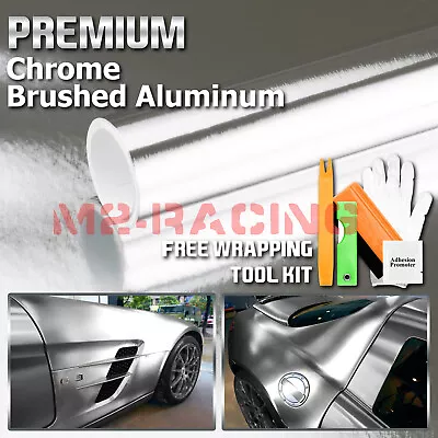 24 X60  Chrome Aluminum Silver Car Vinyl Wrap Sticker Decal Sheet Air Release • $16.50