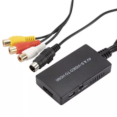 S-Video To HDMI Converter AV To HDMI Adapter RCA Conver 720p@60Hz For HDTV DVD • £11.69