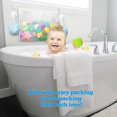 £2.80 • Buy New Kids Baby Bath Toy Tidy Organiser Mesh Net Storage Bag Holder Bathroom Large