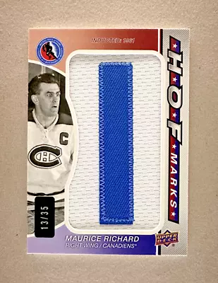 Maurice Richard 2023-24 UD SP Game Used 🔥 HOF Marks Letter  I  🔥 /35 Canadiens • $167.96