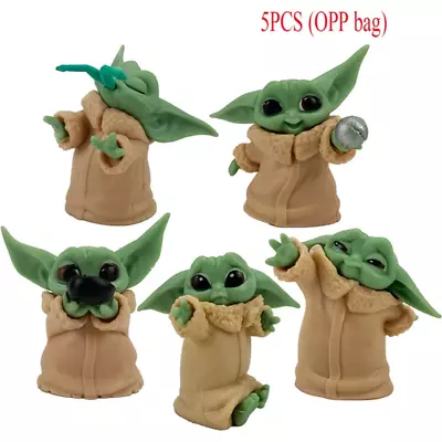 5Pcs/Set Star Wars Grogu Mandalorian 4-7Cm Baby Yoda Bebe Doll Action Yoda Figur • $56.06