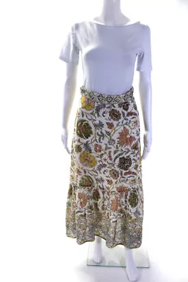 Zimmermann Womens Linen A Line Maxi Skirt Multi Colored Size 1 • $89.99