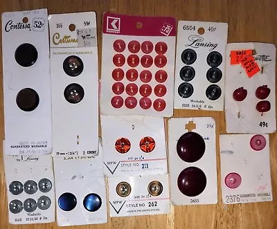 Lot Of 45 Vintage Buttons ~ On Cards Assorted Crafting Sewing Clothing • $10.99