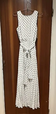 £50 • Buy Coast Pleated Skirt Maxi Dress Polka Dot- Size 8