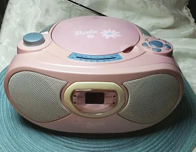 Vintage Barbie AM/FM Radio CD Player Boombox Pink Grey 2002 - Fully Tested Rare • $60