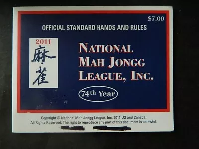 2011  National Mah Jongg League Rules  Card    5 X 4 Inches   (lot A) • $10.95