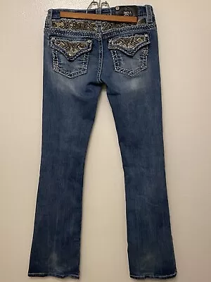 Miss Me Jeans Women's Size 28x33 Signature Boot Cut Blue Denim Embellished • $12.97