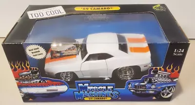 MUSCLE MACHINES 1:24 SCALE 1969 '69 CHEVY CAMARO White Orange NIB • $24.99