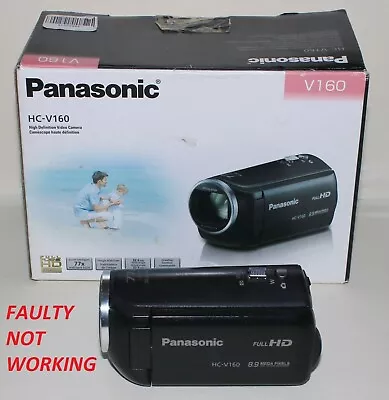  FAULTY  Panasonic HC-V160  HD Camcorder Not Working For Spares Or Repair • £29.95