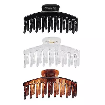 Hair Claw Clips Clamps Hair Accessories Black/Clear/Brown 3PCS • £4.99
