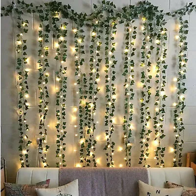 LED Ivy Leaf Garland Fairy String Lights Hanging Light Home Wall Garden Wedding • £5.99