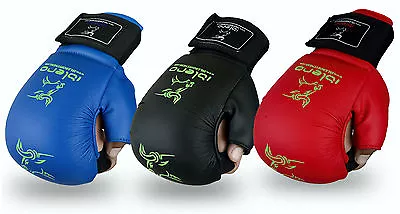 EVO PU Karate Sparring Mitt GEL Gloves MMA Judo Taekwondo Martial Arts Jiu-Jitsu • £11.99