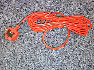 ORANGE 8 Metre Length 2 Core Lawnmower Power Cable Wire Lead With 3 Pin Plug • £12.99