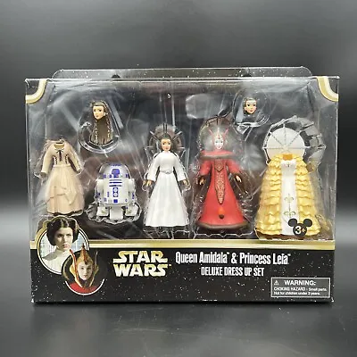 $24.99 • Buy Queen Amidala Princess Leia Deluxe Dress Up Figure Set - Star Wars Disney Parks