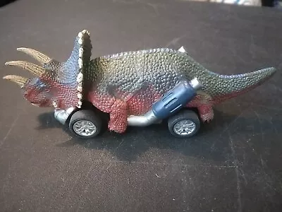 Triceratops Dinobros Dinosaur Go Kart Pull Back Plastic Toy Car Rubber Tires • $4.99