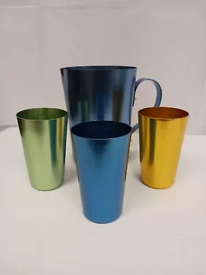 Metal Aluminum Pitcher And Drinking Cups • $13.99