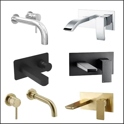 Modern Chrome Modern Tradition Wall Mounted Bathroom Basin Sink Lever Mixer Tap • £59