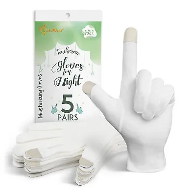 EvridWear 100% Cotton Touchscreen Moisturizing Gloves For Eczema SPA Dry Hands  • $15.99