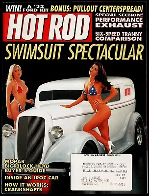 April 1994 Hot Rod Magazine Swimsuit Spectacular Mopar Big Block Heads • $6.80