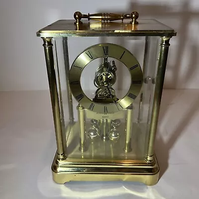 Vintage Howard Miller  Rotating Pendulum Skeleton Mantle Clock Jewel Movement • $60