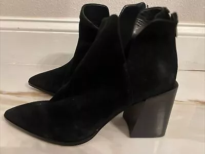 Vince Camuto Booties Black Suede Ankle Jestama 8.5/39 Back Zipper • $19.85