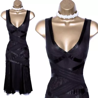 Karen Millen UK 14 (US 10) STUNNING VINTAGE BLACK LACE COCKTAIL EVENING DRESS • $88.39