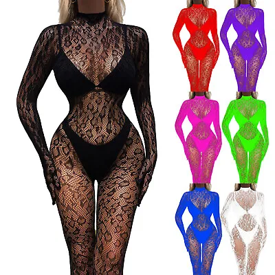 Women's Full Body Leotard Sexy Bodysuit Stocking Party Jumpsuit See Through • $7.99