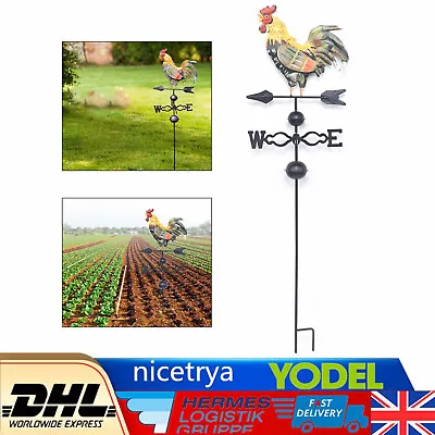 Metal Iron Rooster Cockerel Weather Vane / Weathervane Garden Outdoor Wind Vane • £26.01