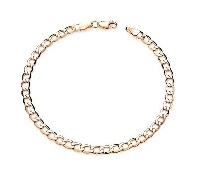 9ct Yellow Gold Ladies Curb Bracelet 7.5 Inch - 4.5mm Width • £124.95