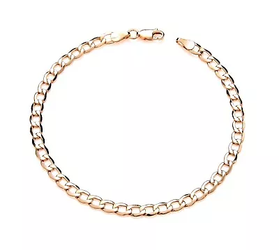 9ct Yellow Gold Ladies Curb Bracelet 7.5 Inch - 4.5mm Width • £124.95