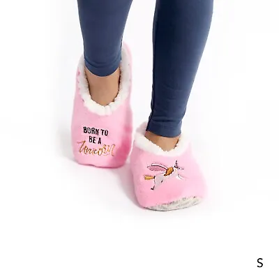 Snuggly Kids Slippers Born To Be A Unicorn Size Large 3-4 • $19.95